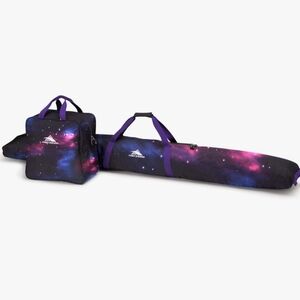High Sierra Purple Stars Galaxy Print Ski / Snowboad Bag Set